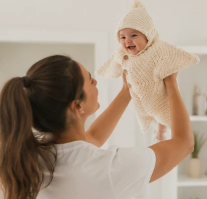 Baby wearing star suit