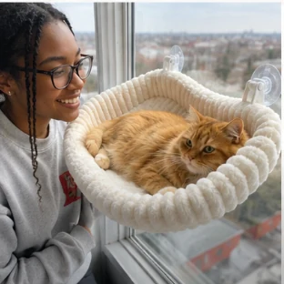 Cat enjoying the soft linshen CloudNest